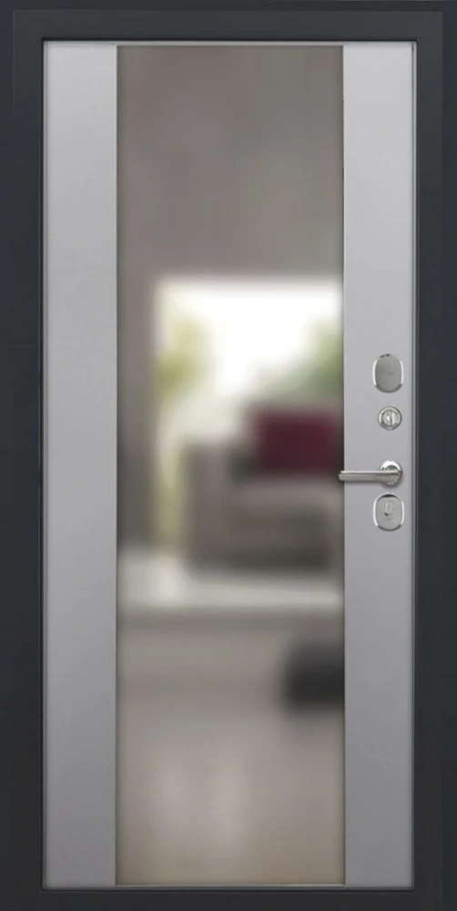 Входная дверь ДвериПРО Л-45 Алиса (16мм, ПВХ Софт грей, зеркало) DPRO227541 внутренняя сторона