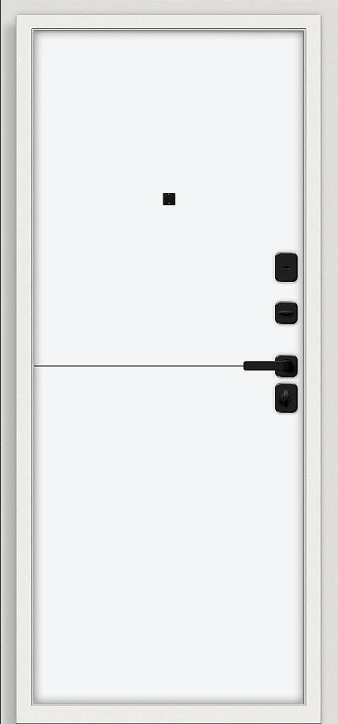 Входная дверь Аура/SBlack Шагрень белая/White Silk BR6351 внутренняя сторона