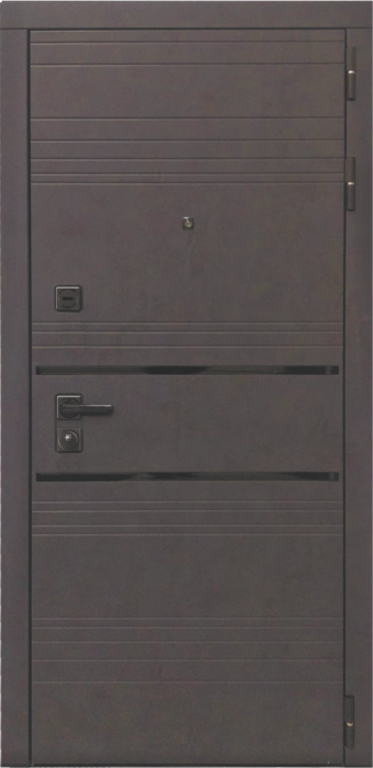 Входная дверь L-43 СБ-1 (ст. белое, 16мм, капучино) внешняя сторона