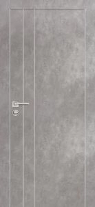 Межкомнатная дверь PX-14  AL кромка с 2-х ст. Серый бетон